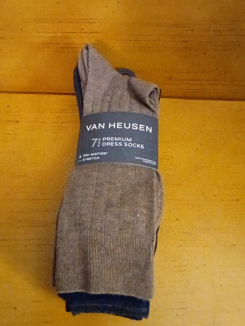 Van Heusen Men's Dress Socks in Gray and Tan - Ribbed 7-Pack